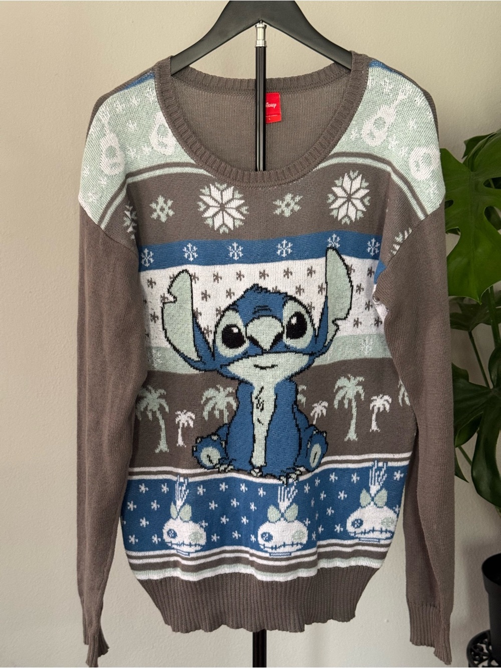 Disney Stitch Crewneck Sweater - Gray, Blue & Mint